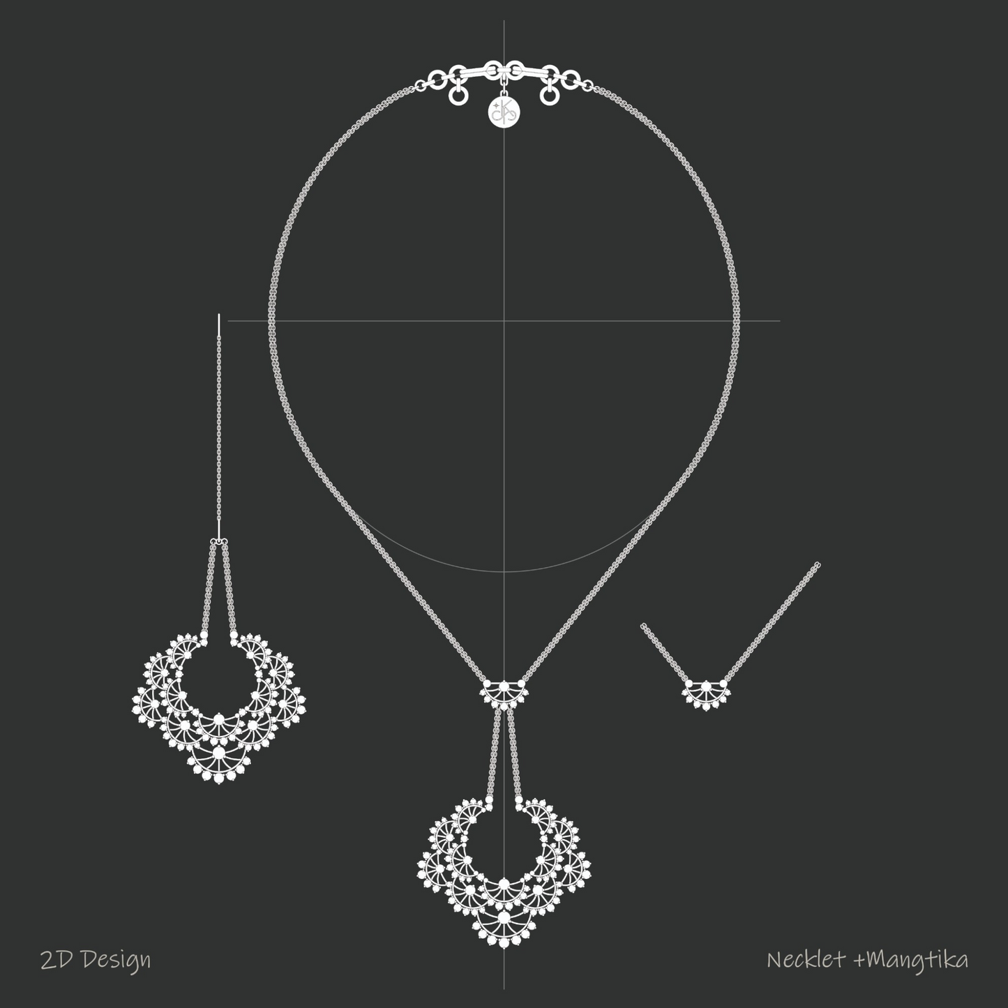 Ethereal Lace Big Scallop Necklet + Mangtika