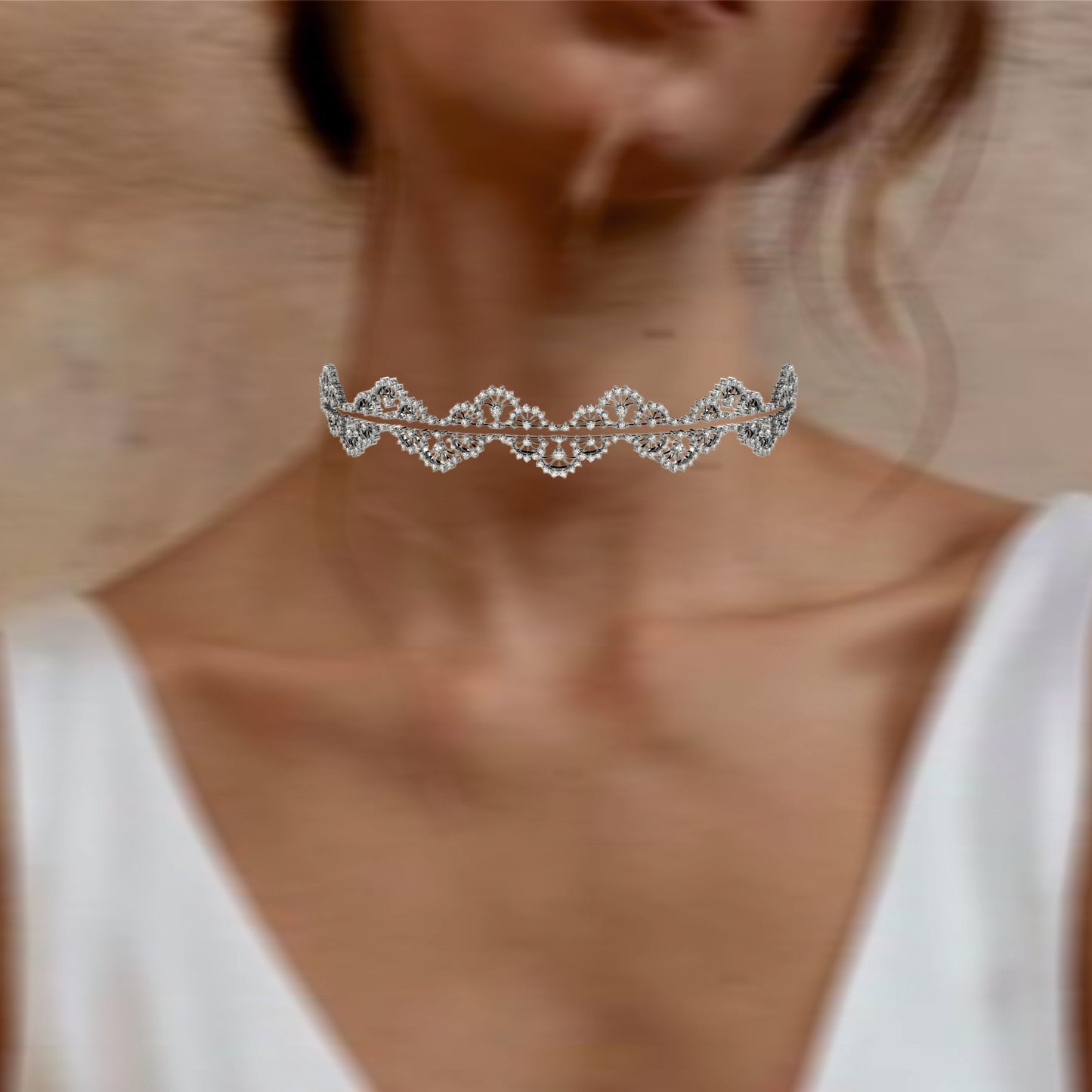 Ethereal Lace Choker Necklace + Headband